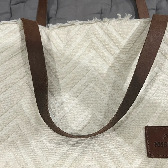 MISSONI Chevron-pattern small cotton-blend tote bag purse luxury vacation - Picture 13 of 16